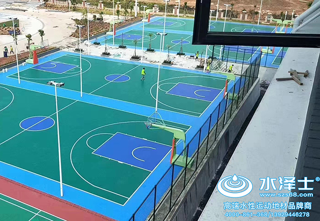 學校硅pu籃球場材料